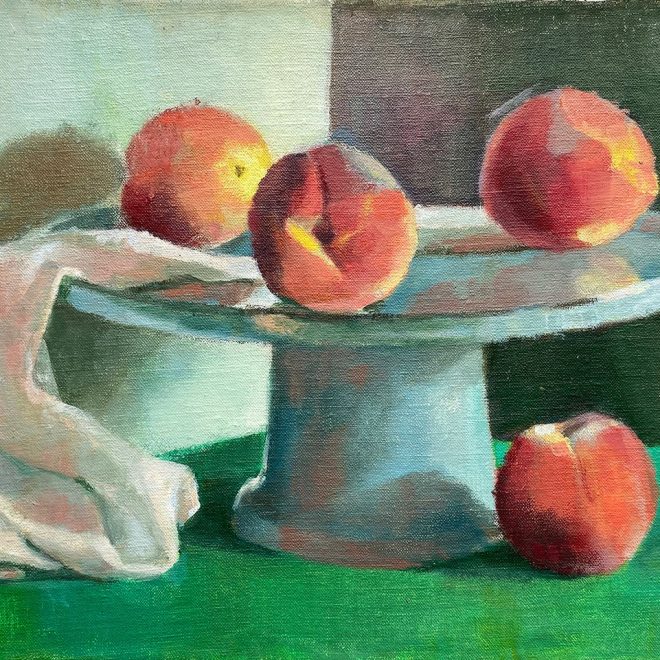 Peaches on a Cakestand (Jill Mumford)